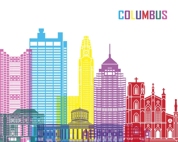 Columbus mrakodrapy pop — Stockový vektor