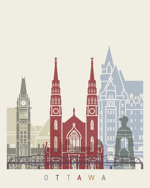 Plakat zur Skyline von Ottawa — Stockvektor