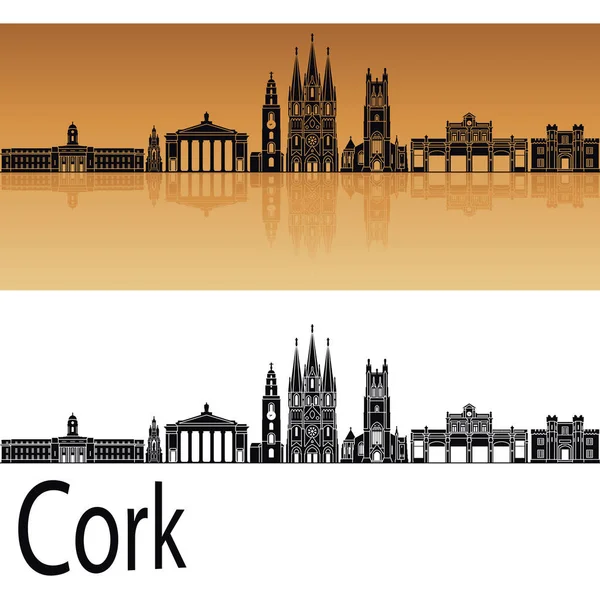 Cork V2 skyline in orange — Stock Vector