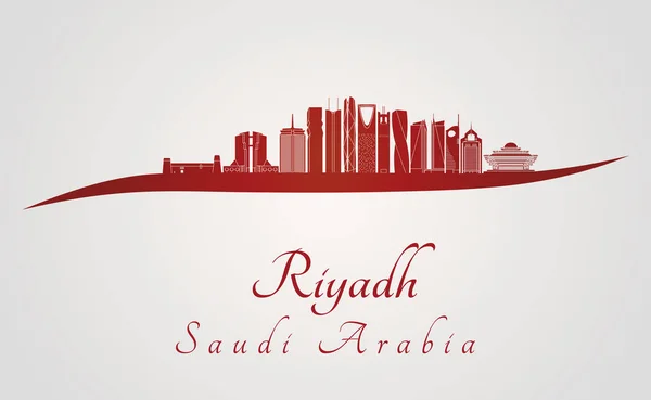 Riyad V2 skyline en rouge — Image vectorielle