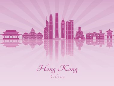Hong Kong V2 manzarası içinde mor radint orkide