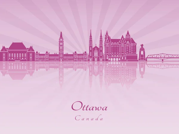 Ottawa v2 Skyline in violett leuchtender Orchidee — Stockvektor