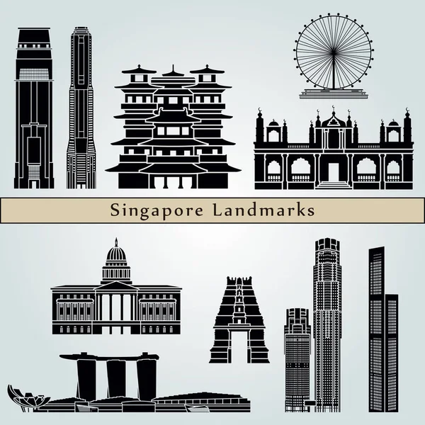V2 визначні пам'ятки Сінгапуру — стоковий вектор