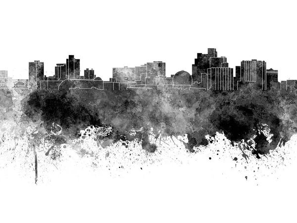 Reno Panorama v černém akvarel na bílém pozadí — Stock fotografie