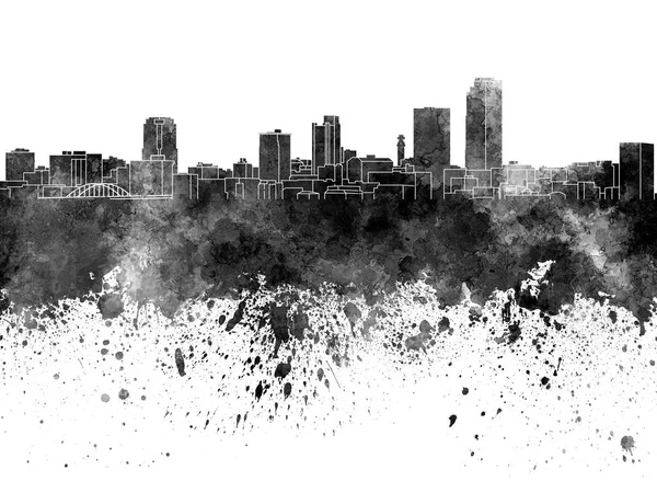 Little Rock skyline in black watercolor on white background — Stock Photo, Image