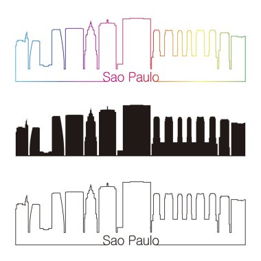 Sao Paulo V2 manzarası doğrusal stiliyle gökkuşağı