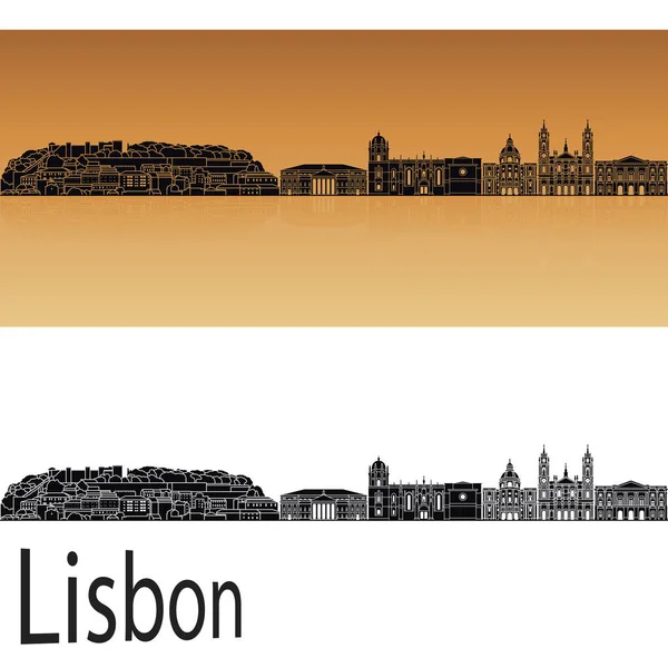 Skyline Lisboa V2 en naranja — Archivo Imágenes Vectoriales