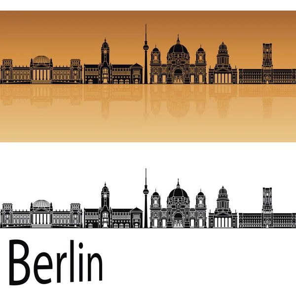 Berlim V2 linha do horizonte laranja — Vetor de Stock
