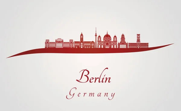 Berlin V2 skyline i rött — Stock vektor