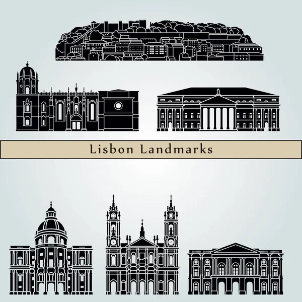 Lissabon V2 monumenten — Stockvector