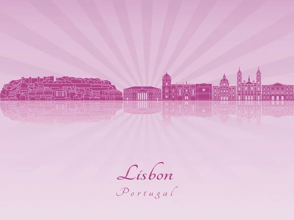 Lissabon V2 horisonttiin violetti säteilevä orkidea — vektorikuva
