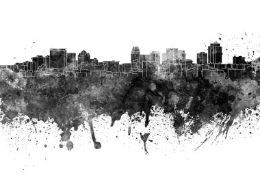 Siyah suluboya Salt Lake City skyline