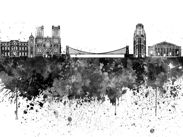 Bristol skyline en aquarelle noire — Photo