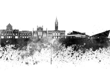 Kingston Upon Hull manzarası içinde siyah suluboya