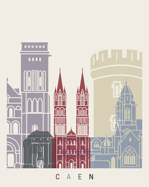 Caen skyline poster — Wektor stockowy