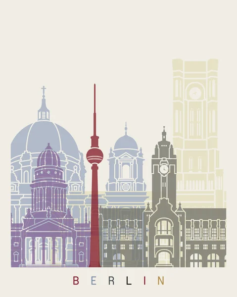 Berlínské panorama plakát — Stockový vektor