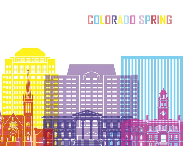 Colorado Springs_V2 skyline pop — Stock Vector