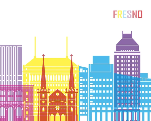 Fresno skyline pop — Stockvector