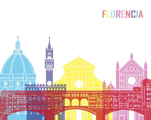 Florence skyline pop — Stock Vector