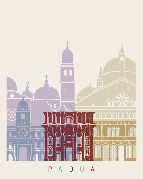 Manifesto dello skyline di Padova — Vettoriale Stock