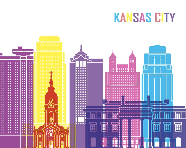 Kansas City _ V2 skyline pop — Archivo Imágenes Vectoriales