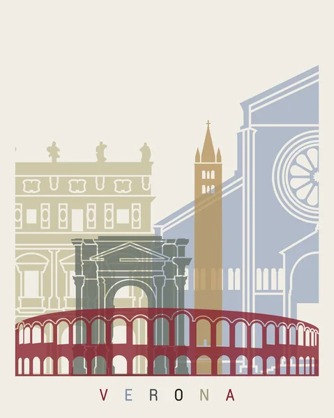 Verona skyline poster — Stockvector