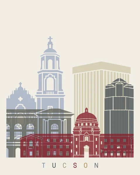 Cartel de Tucson skyline — Archivo Imágenes Vectoriales