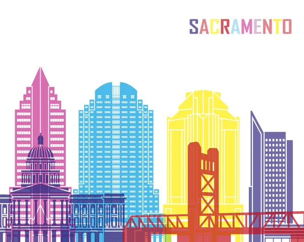 Sacramento _ V2 skyline pop — Archivo Imágenes Vectoriales