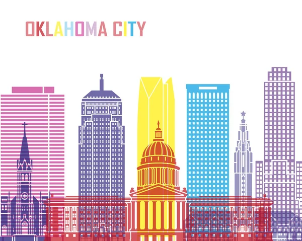 Oklahoma City _ V2 skyline pop — Vector de stock