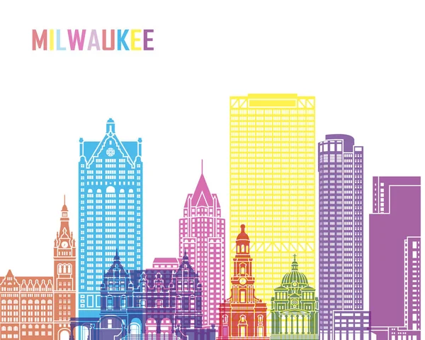 Milwaukee V2 skyline pop — Stock vektor