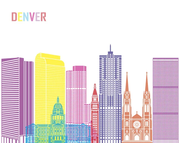 Pop de skyline van Denver V2 — Stockvector