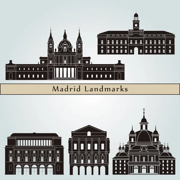 Madrid v2 Wahrzeichen — Stockvektor