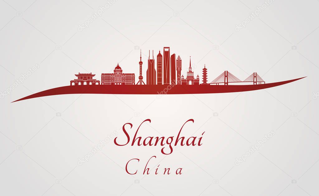 Shangai V2 Skyline in red