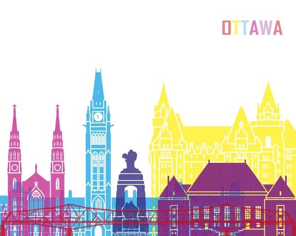 Skyline von Ottawa V2 pop — Stockvektor