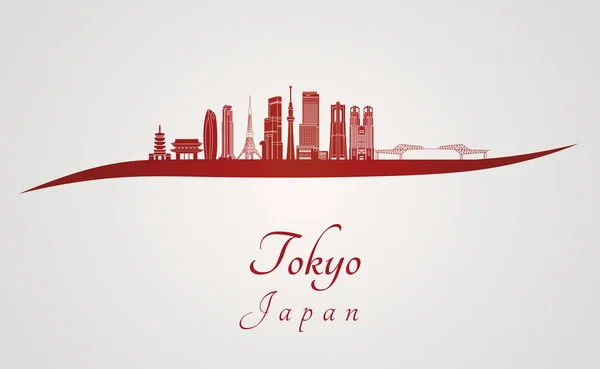 Tokyo V3 Skyline-piros — Stock Vector