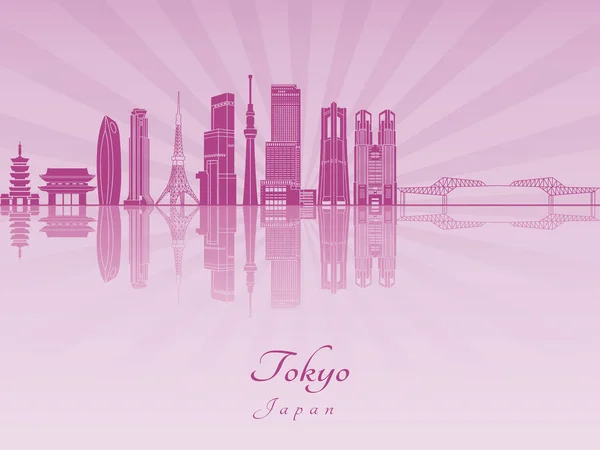 Tokyo V3 Skyline paarse radiant orchid — Stockvector