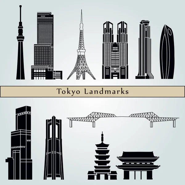 Tokio V3 Lugares de interés — Vector de stock