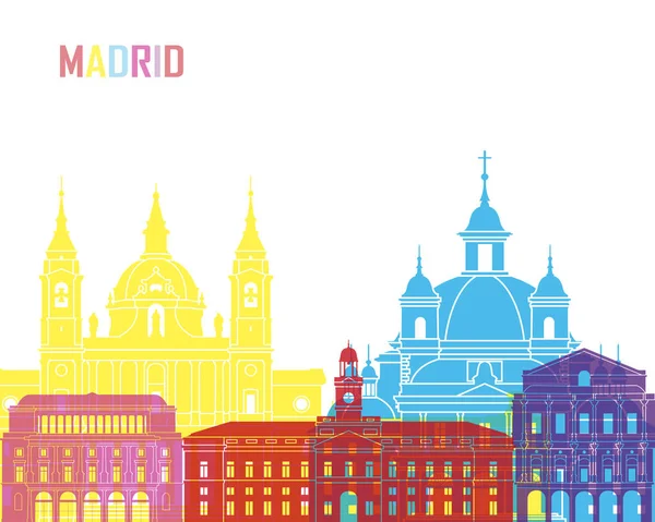 Horizonte de Madrid V2 pop — Vetor de Stock