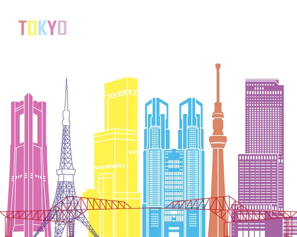 Skyline de Tokio V3 pop — Vector de stock