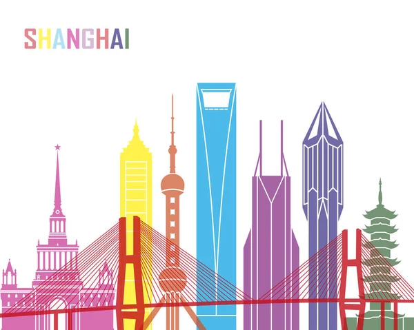 Shanghai V2 manzarası pop — Stok Vektör
