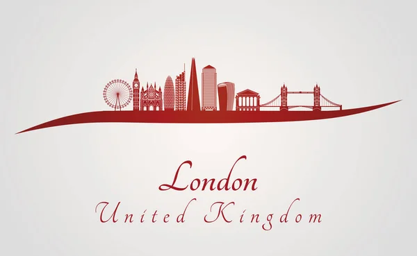 London V2 Skyline en rojo — Vector de stock