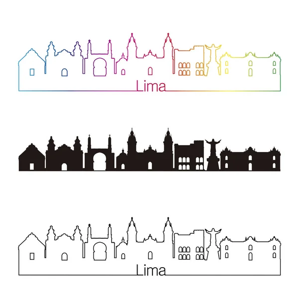 Лима горизонтально линейный стиль с радугой — стоковый вектор