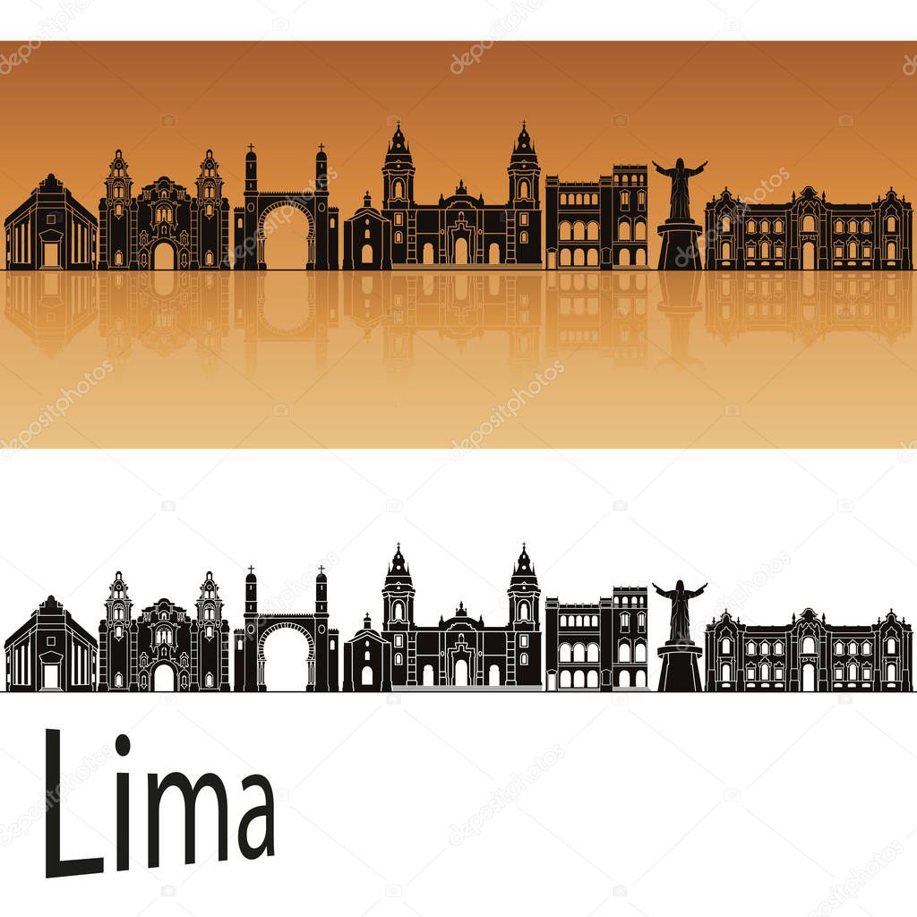 Lima skyline in orange