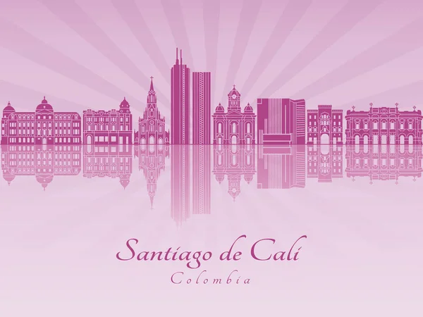 Каракас V2 skyline у фіолетовий сяючою орхідея — стоковий вектор