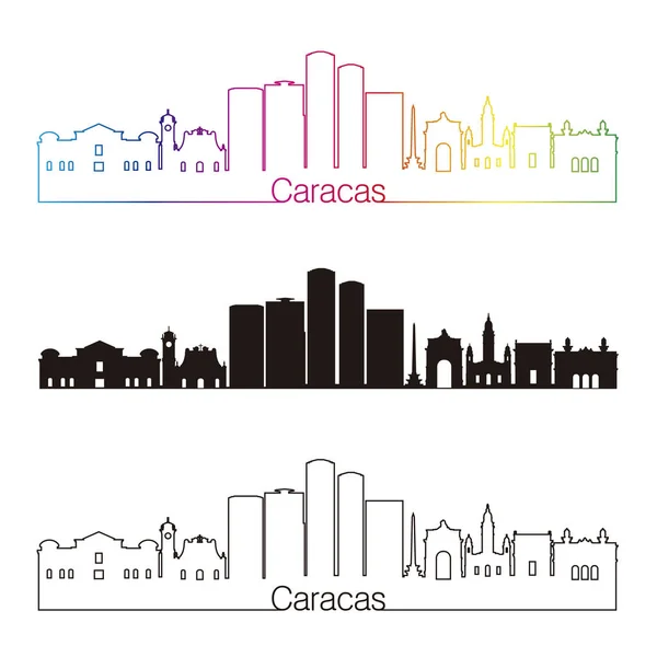 Caracas V2 skyline em orquídea radiante roxa —  Vetores de Stock