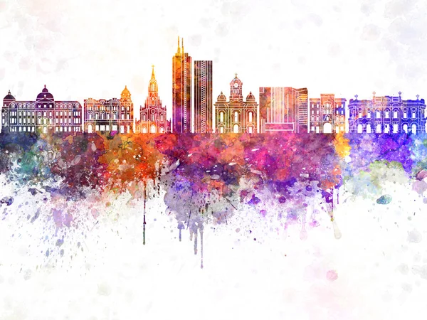 Santiago de cali skyline in aquarell hintergrund — Stockfoto