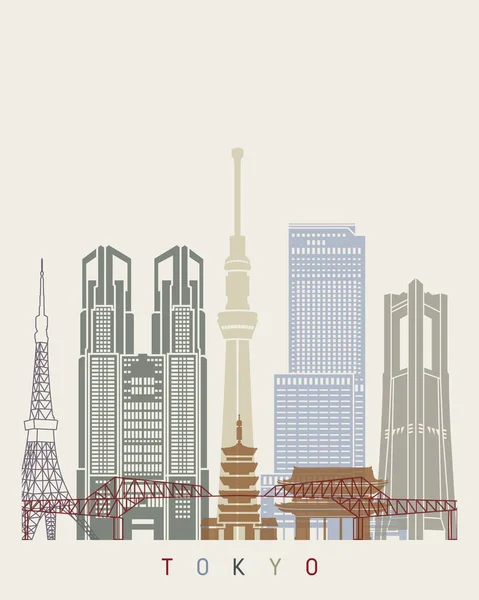 Tokyo v2 Skyline Poster — Stockvektor