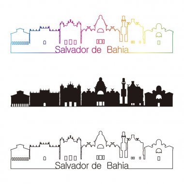 Salvador de bahia V2 manzarası doğrusal stiliyle gökkuşağı