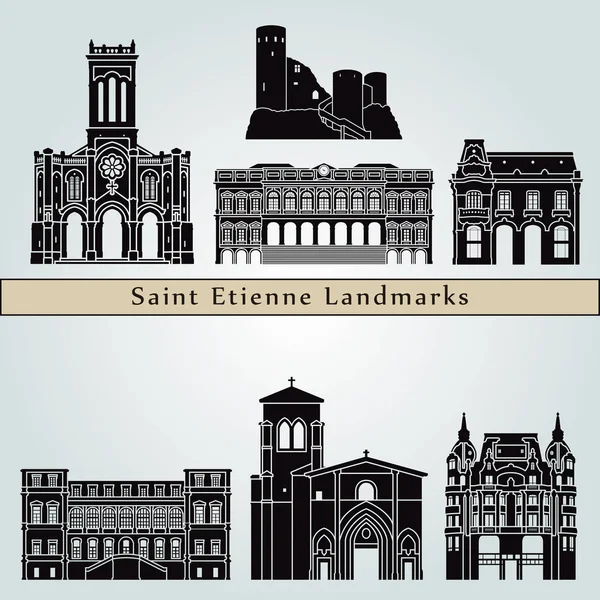 Saint Etienne Landmarks — Stock Vector