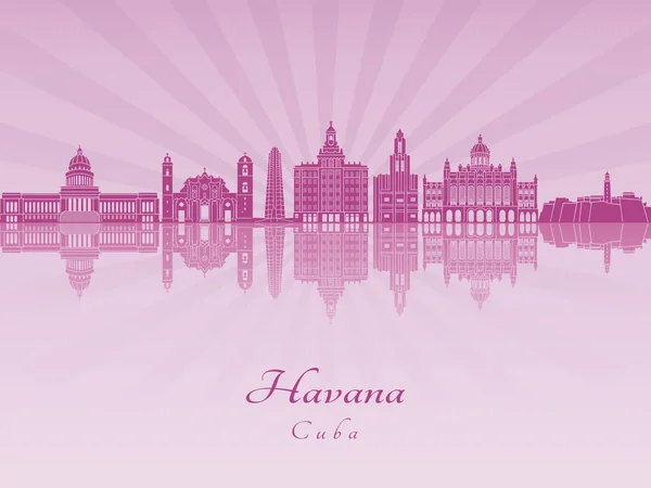 Havana V2 skyline in purple radiant orchid — Stock Vector